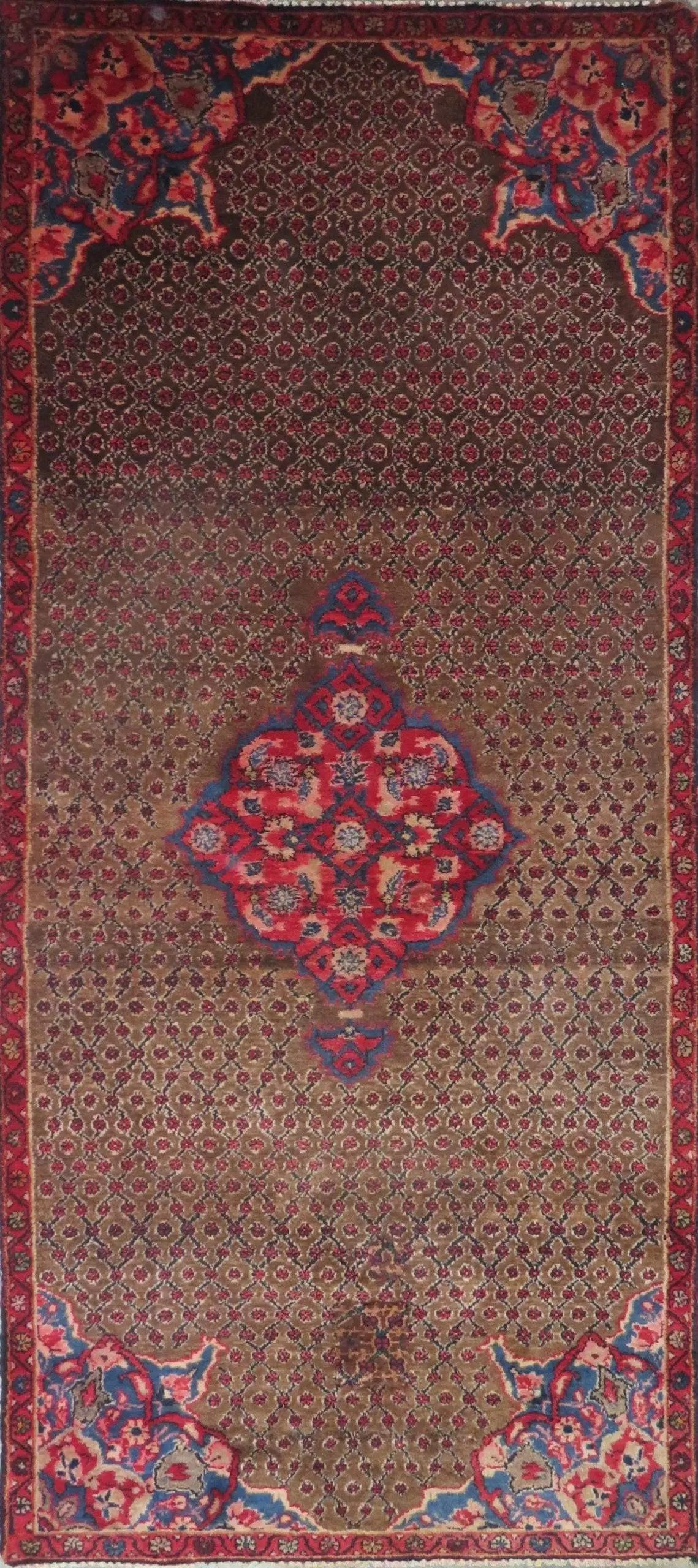 One Of The Kind Hand-Knotted Persian Wool Rug _ Luxurious Vintage Design, 5'8" x 4'9", Artisan Crafted